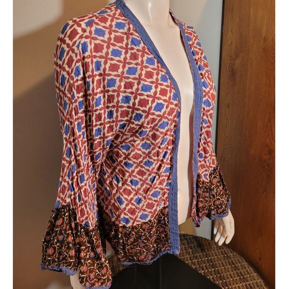 Anthropologie Nalini Kimono Cardigan Boho Floral One Size Loungewear Indie Batik - Picture 1 of 10